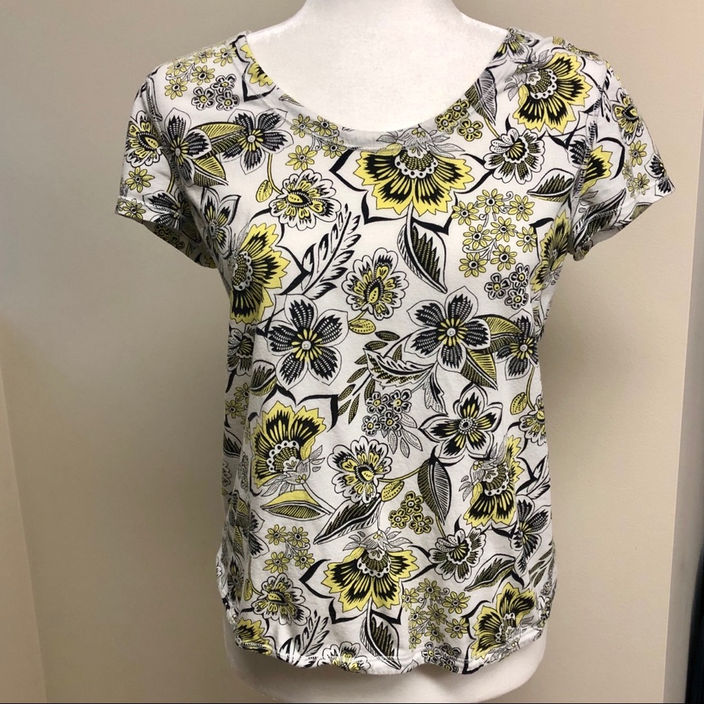 Talbots (M), Modal/Cotton, Floral, Fitted T-Shirt